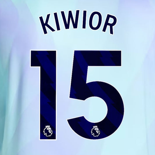 2024 2025 ARSENAL KIWIOR 15 BLUE 3RD OFFICIAL PLAYER SIZE NAMESET