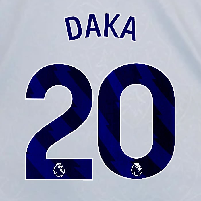 2024 2025 OFFICIAL LEICESTER CITY DAKA 20 BLUE 3RD PLAYER SIZE NAME SET