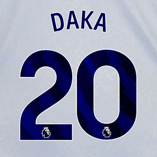 2024 2025 OFFICIAL LEICESTER CITY DAKA 20 BLUE 3RD PLAYER SIZE NAME SET