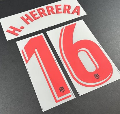 2019 2020 OFFICIAL ATLETICO MADRID H. HERRERA 16 AWAY PLAYER SIZE NAMESET