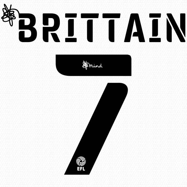BARNSLEY 2020 2021 OFFICIAL BRITTAIN 7 AWAY PLAYER SIZE NAME SET