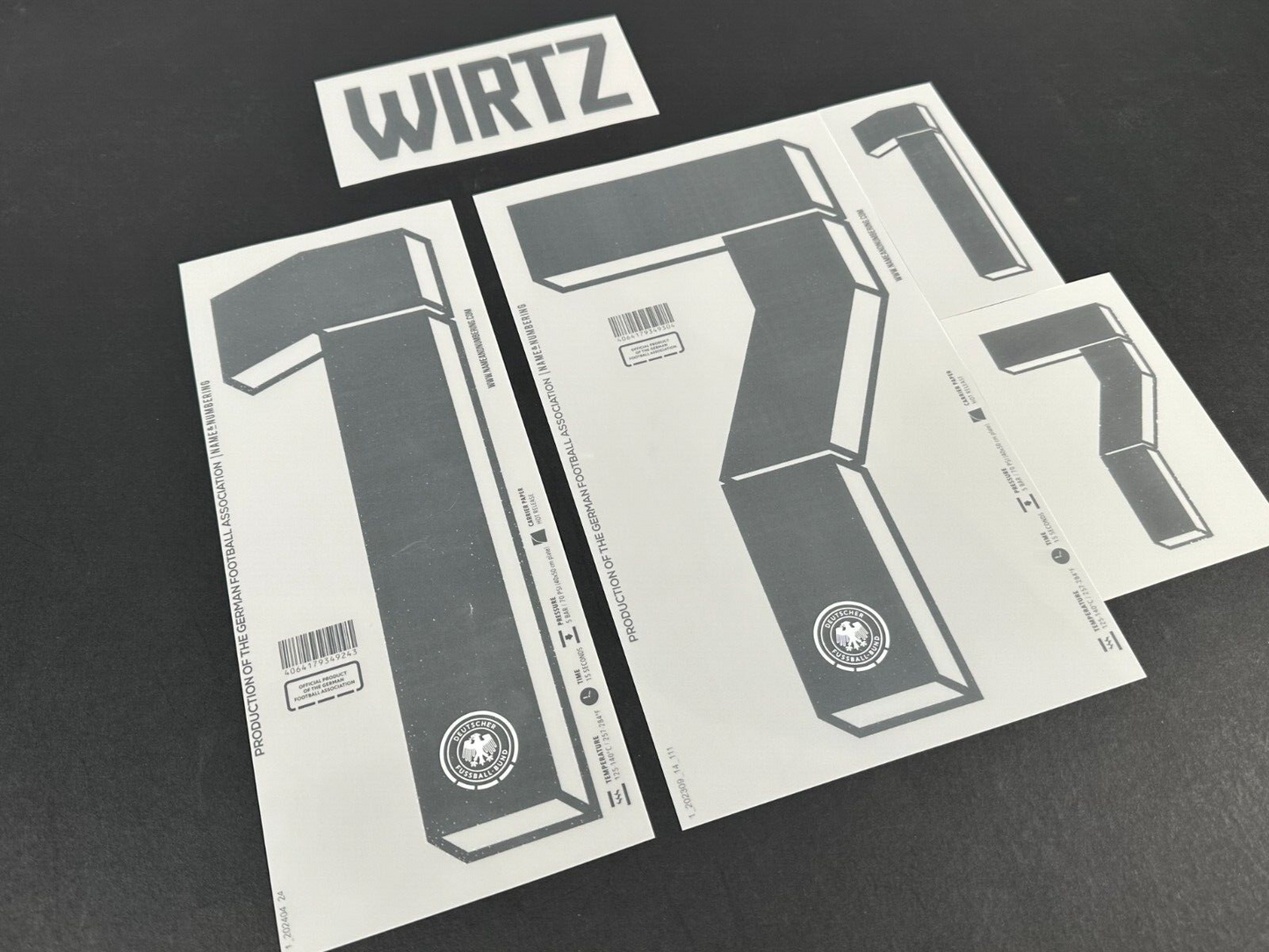 GERMANY 2023-2024 OFFICIAL NAME & NUMBERING WIRTZ 17 HOME PLAYER SIZE NAMESET
