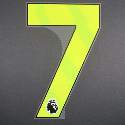 25 - 26 OFFICIAL  AVERY DENNISON PREMIER LEAGUE YELLOW PLAYER SIZE NUMBERS 250MM
