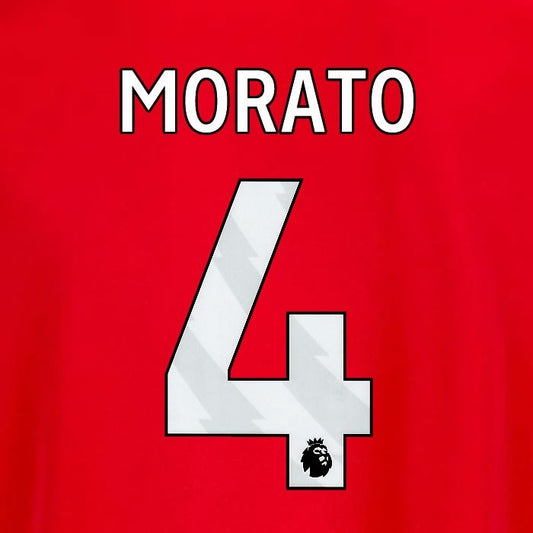 2025 2026 OFFICIAL NOTTINGHAM MORATO 4 WHITE HOME PLAYER SIZE NAMESET