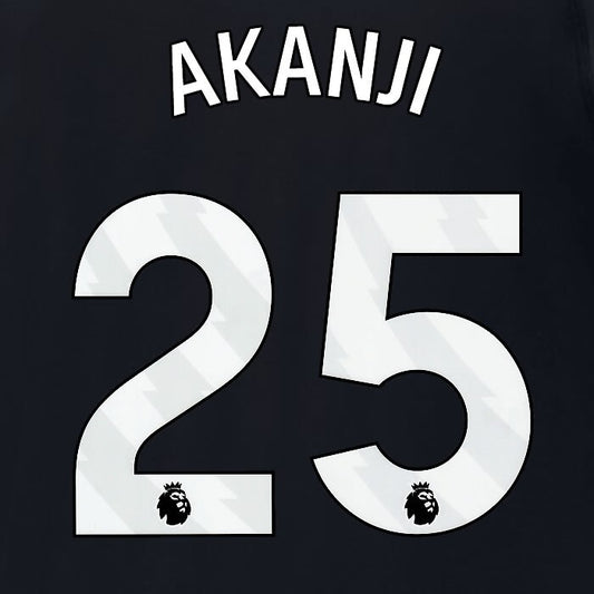 2024 2025 MANCHESTER CITY AKANJI 25 WHITE AWAY PLAYER SIZE NAME SET