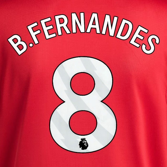 2025 2026 MANCHESTER UNITED B. FERNANDES 8 HOME WHITE PLAYER SIZE NAMESET