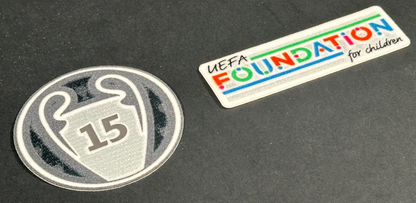 REAL MADRID 15 X  SLEEVE PATCH + PLAYER ISSUE UEFA FOUNDATION PATCH OFFICIAL