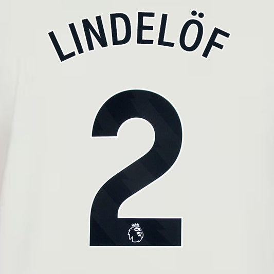 2024 2025 MANCHESTER UNITED LINDELOF 2 3RD BLACK PLAYER SIZE NAMESET