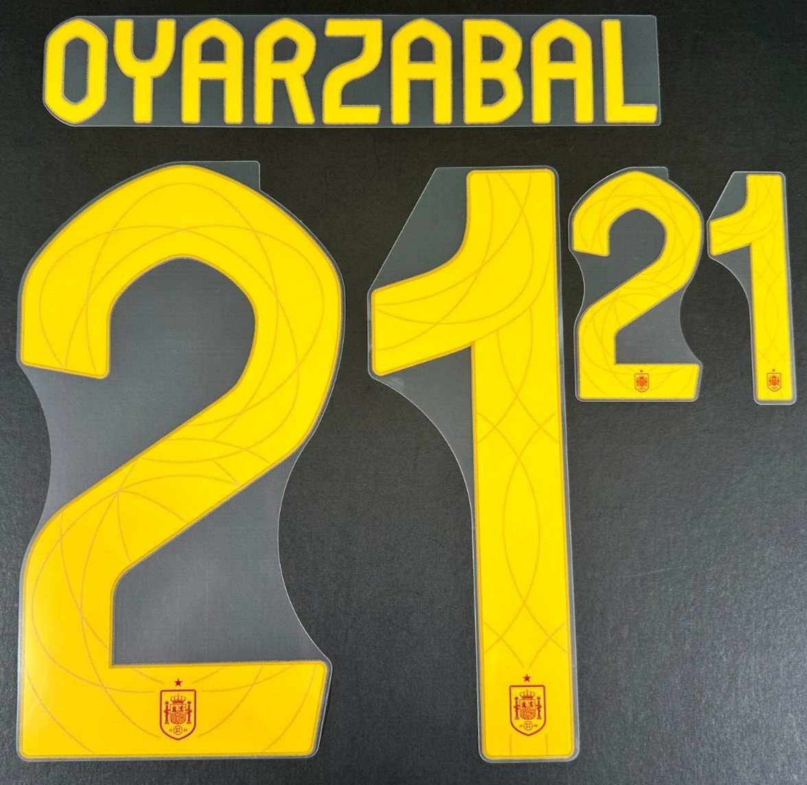 SPAIN 2024 2025 OFFICIAL AVERY DENNISON OYARZABAL 21 HOME PLAYER SIZE NAMESET