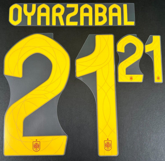SPAIN 2024 2025 OFFICIAL AVERY DENNISON OYARZABAL 21 HOME PLAYER SIZE NAMESET
