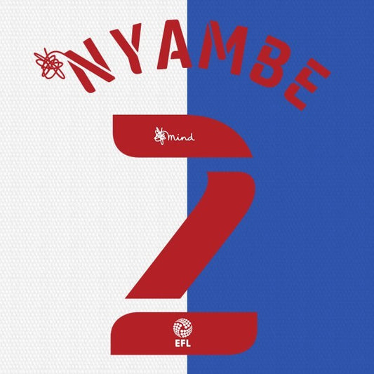 BLACKBURN 2020 2021 OFFICIAL NYAMBE 2 HOME PLAYER SIZE NAME SET