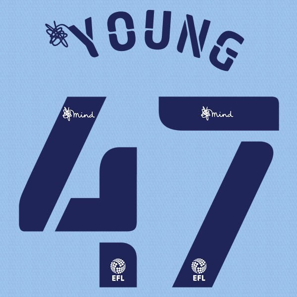 BARNSLEY 2020 2021 OFFICIAL YOUNG 47 HOME PLAYER SIZE NAME SET