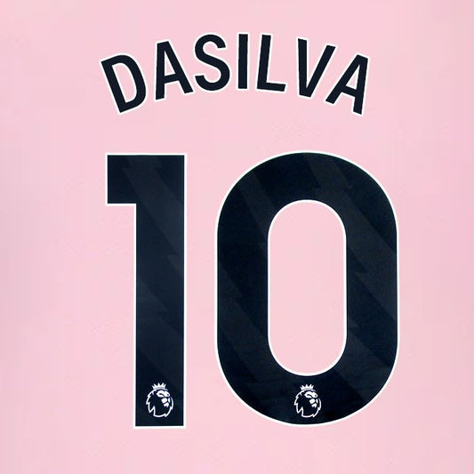 2024 2025 BRENTFORD DASILVA 10 OFFICIAL BLACK AWAY PLAYER SIZE NAMESET