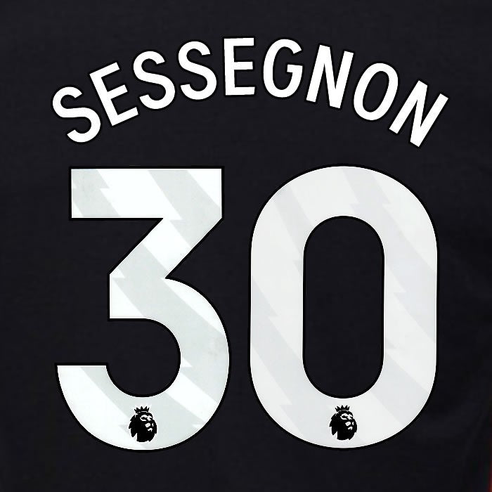 2024 2025 OFFICIAL FULHAM SESSEGNON 30 WHITE AWAY PLAYER SIZE NAMESET