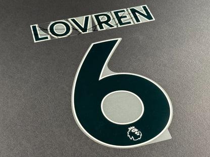 LIVERPOOL 2021 2022 LOVREN 6 OFFICIAL AVERY BLACK PLAYER SIZE NAME SET