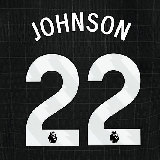 2025 2026 TOTTENHAM JOHNSON 22 WHITE AWAY PLAYER SIZE NAME SET