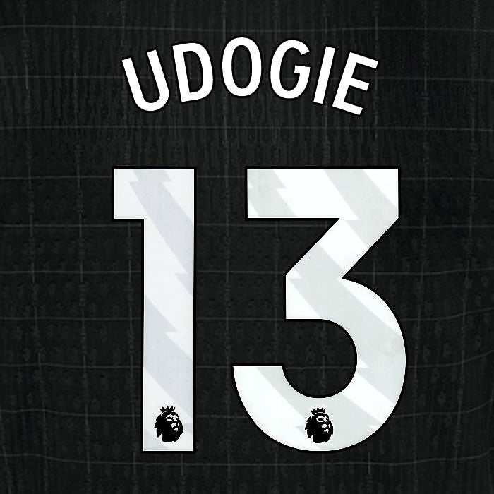 2025 2026 TOTTENHAM UDOGIE 13 WHITE AWAY PLAYER SIZE NAME SET