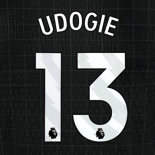 2025 2026 TOTTENHAM UDOGIE 13 WHITE AWAY PLAYER SIZE NAME SET