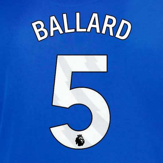 2025 2026 OFFICIAL SUNDERLAND BALLARD 5 WHITE AWAY PLAYER SIZE NAME SET