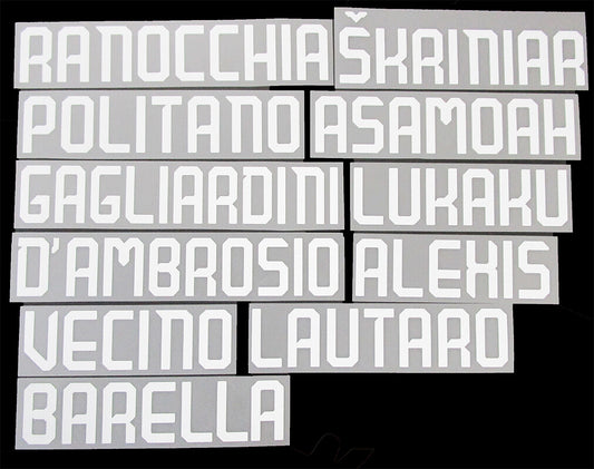 INTER MILAN 2019 2020 OFFICIAL HOME WHITE PLAYER SIZE NAME BLOCKS