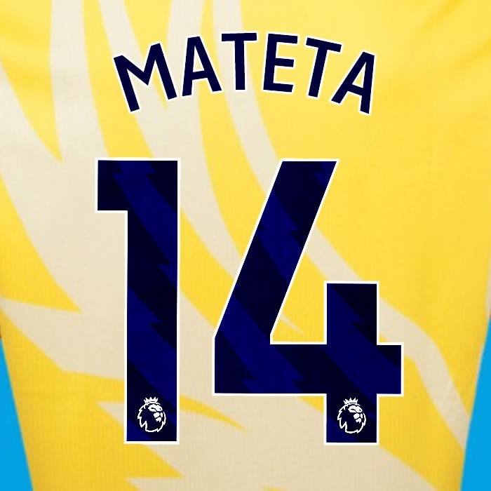 2024 2025 OFFICIAL CRYSTAL PALACE MATETA 14 BLUE AWAY PLAYER SIZE NAMESET