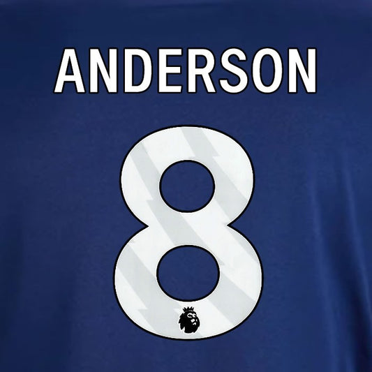 2024 2025 OFFICIAL NOTTINGHAM ANDERSON 8 WHITE AWAY PLAYER SIZE NAMESET