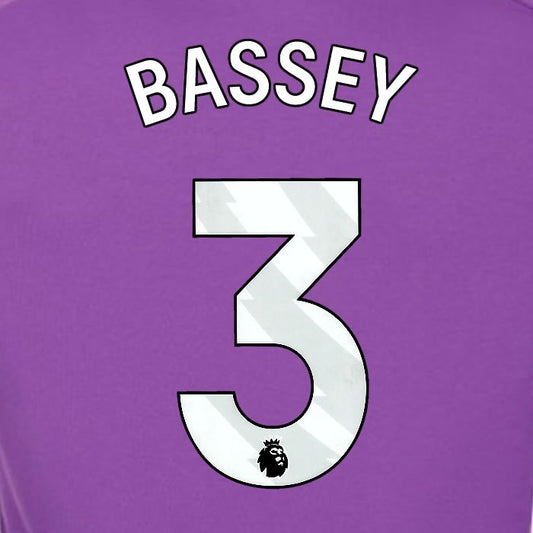 2024 2025 OFFICIAL FULHAM BASSEY 3 WHITE 3RD PLAYER SIZE NAMESET