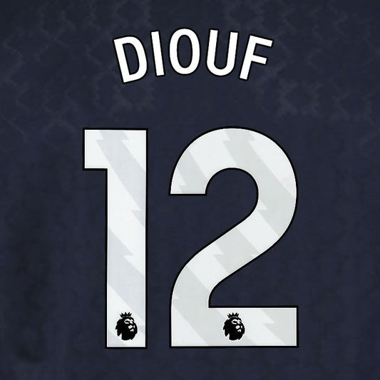 2025 2026 WEST HAM DIOUF 12 OFFICIAL WHITE 3RD PLAYER SIZE NAMESET