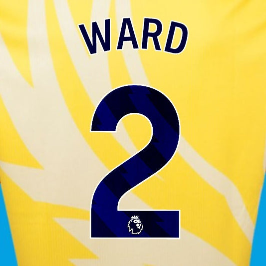 2024 2025 OFFICIAL CRYSTAL PALACE WARD 2 BLUE AWAY PLAYER SIZE NAMESET