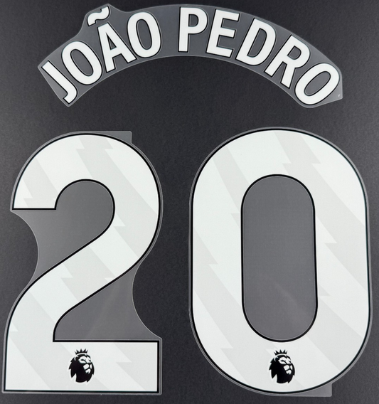 CHELSEA 2025 / 2026 JOAO PEDRO 20 OFFICIAL AVERY DENNISON WHITE PLAYER SIZE SET