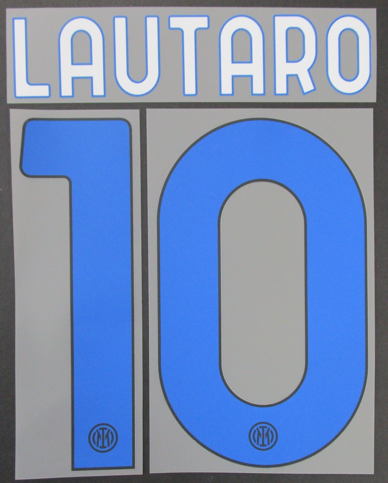 INTER MILAN 2020 2021 LAUTARO 10 OFFICIAL 4TH BLUE/WHITE PLAYER SIZE NAMESET