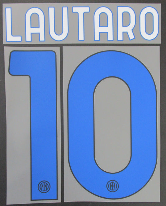 INTER MILAN 2020 2021 LAUTARO 10 OFFICIAL 4TH BLUE/WHITE PLAYER SIZE NAMESET
