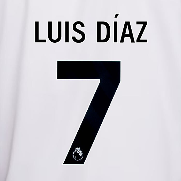 2023 2024 OFFICIAL LIVERPOOL LUIS DIAZ 7 BLACK AWAY PLAYER SIZE NAMESET