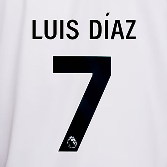 2023 2024 OFFICIAL LIVERPOOL LUIS DIAZ 7 BLACK AWAY PLAYER SIZE NAMESET