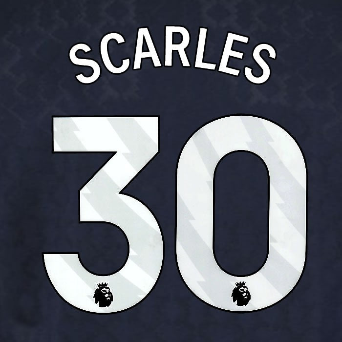 2025 2026 WEST HAM SCARLES 30 OFFICIAL WHITE 3RD PLAYER SIZE NAMESET
