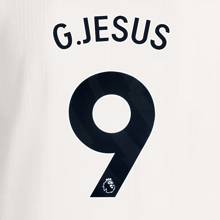 2025 2026 ARSENAL G. JESUS 9 BLACK 3RD OFFICIAL PLAYER SIZE NAMESET