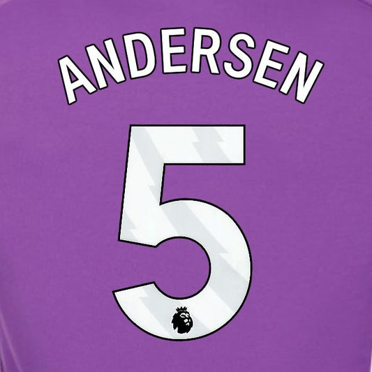 2024 2025 OFFICIAL FULHAM ANDERSON 5 WHITE 3RD PLAYER SIZE NAMESET
