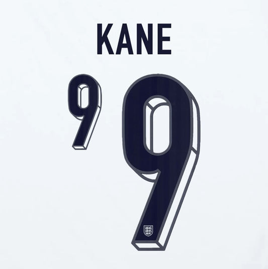 2024 2025 OFFICIAL ENGLAND KANE 9 HOME PLAYER SIZE NAME SET