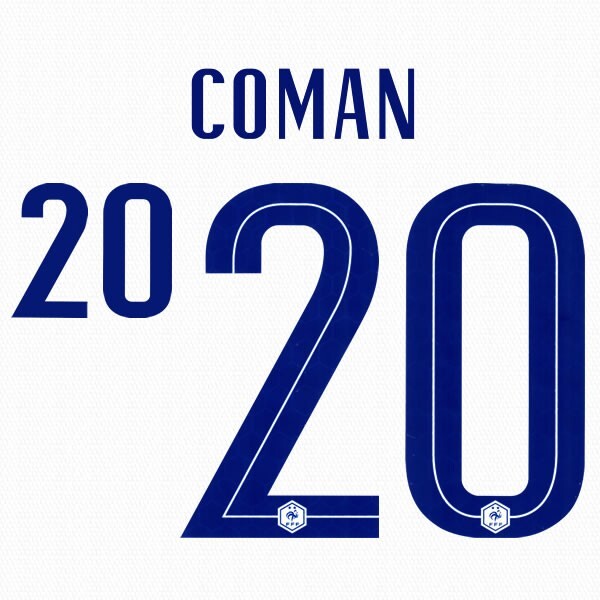 FRANCE 2020 2021 OFFICIAL COMAN 20 AWAY PLAYER SIZE NAMESET