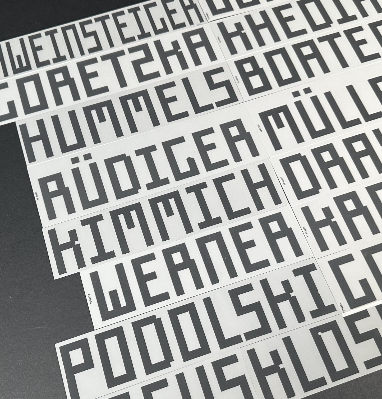 2018 2019 OFFICIAL GERMANY HOME BLACK PLAYER NAME BLOCKS 50MM