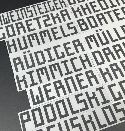 2018 2019 OFFICIAL GERMANY HOME BLACK PLAYER NAME BLOCKS 50MM