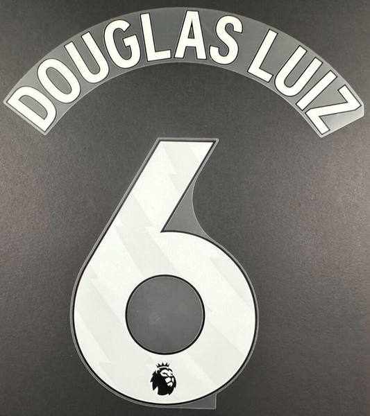 2023 2024 ASTON VILLA DOUGLAS LUIZ 6 OFFICIAL WHITE HOME PLAYER SIZE NAMESET