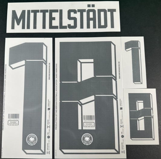 GERMANY 24-245OFFICIAL NAME & NUMBERING MITTELSTADT 18 HOME PLAYER SIZE NAMESET