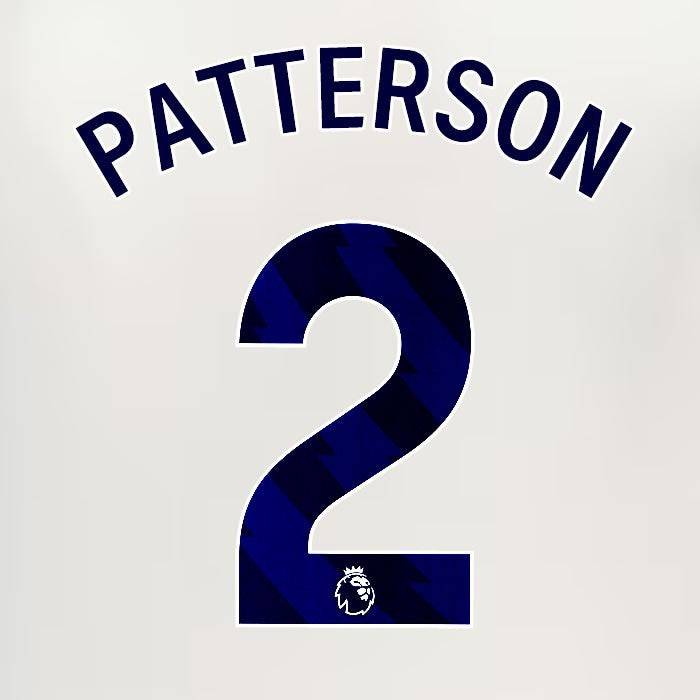 2024 2025 EVERTON PATTERSON 2 OFFICIAL BLUE 3RD PLAYER SIZE NAMESET