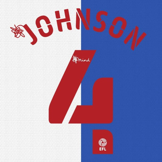 BLACKBURN 2020 2021 OFFICIAL JOHNSON 4 HOME PLAYER SIZE NAME SET