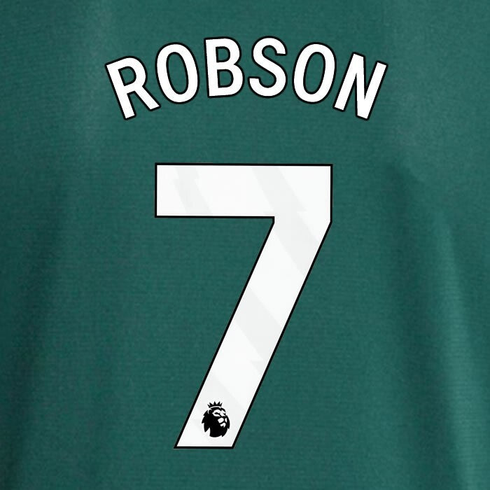 MAN UTD 2023 - 2024 ROBSON 7 OFFICIAL AVERY DENNISON WHITE PLAYER SIZE NAME SET