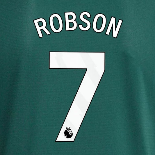 MAN UTD 2023 - 2024 ROBSON 7 OFFICIAL AVERY DENNISON WHITE PLAYER SIZE NAME SET