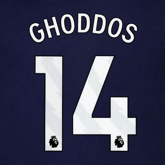 2023 2024 BRENTFORD GHODDOS 14 OFFICIAL WHITE 3rd PLAYER SIZE NAMESET