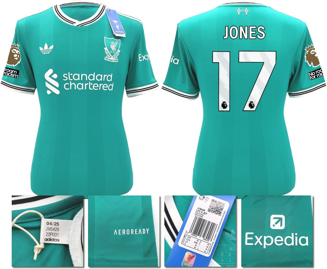 BNWT 2025 2026 LIVERPOOL ADIDAS 3RD SHIRT JONES 17 MEN'S