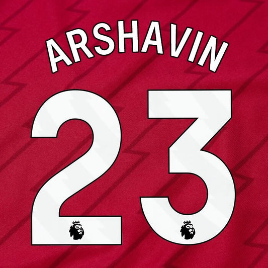 ARSENAL 2023/24 ARSHAVIN 23 OFFICIAL AVERY DENNISON WHITE PLAYER SIZE NAME SET